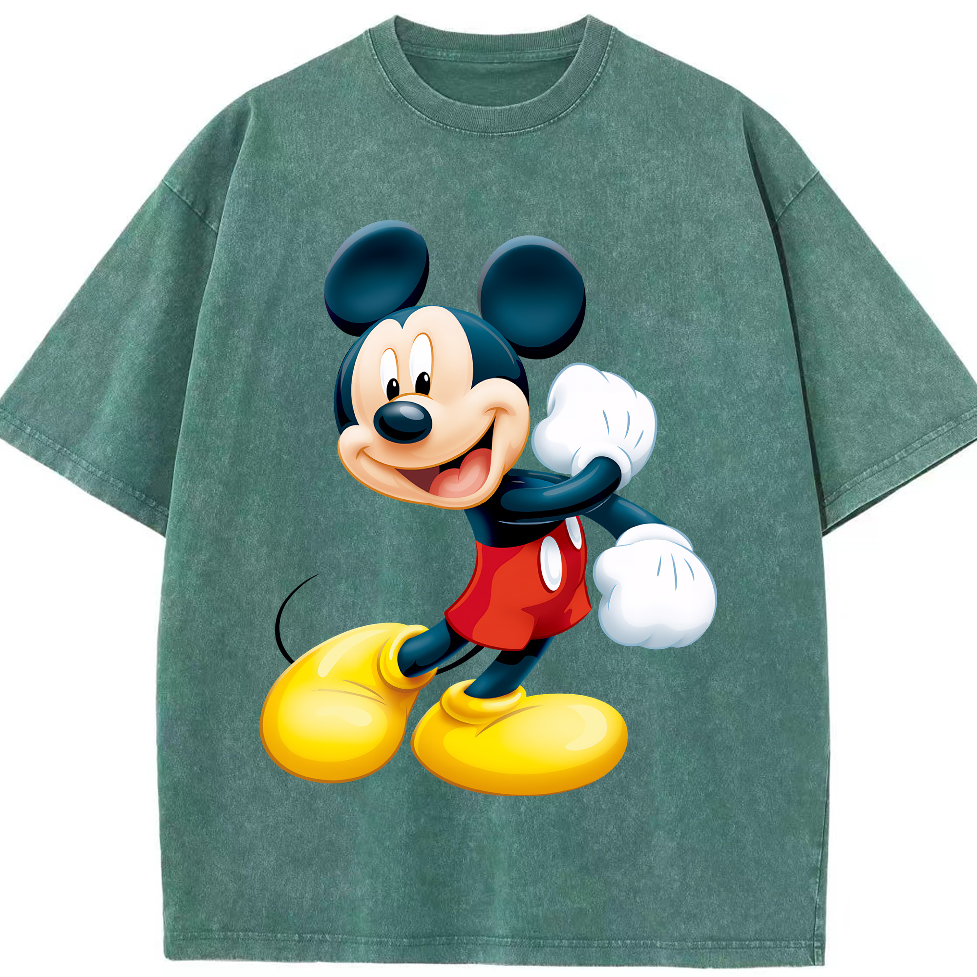 （画像用） ミッキーマウス Mickey Mouse 綿100% ヴィンテージ風 半袖Tシャツ（フロントプリント）